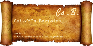 Csikós Bertalan névjegykártya