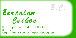 bertalan csikos business card